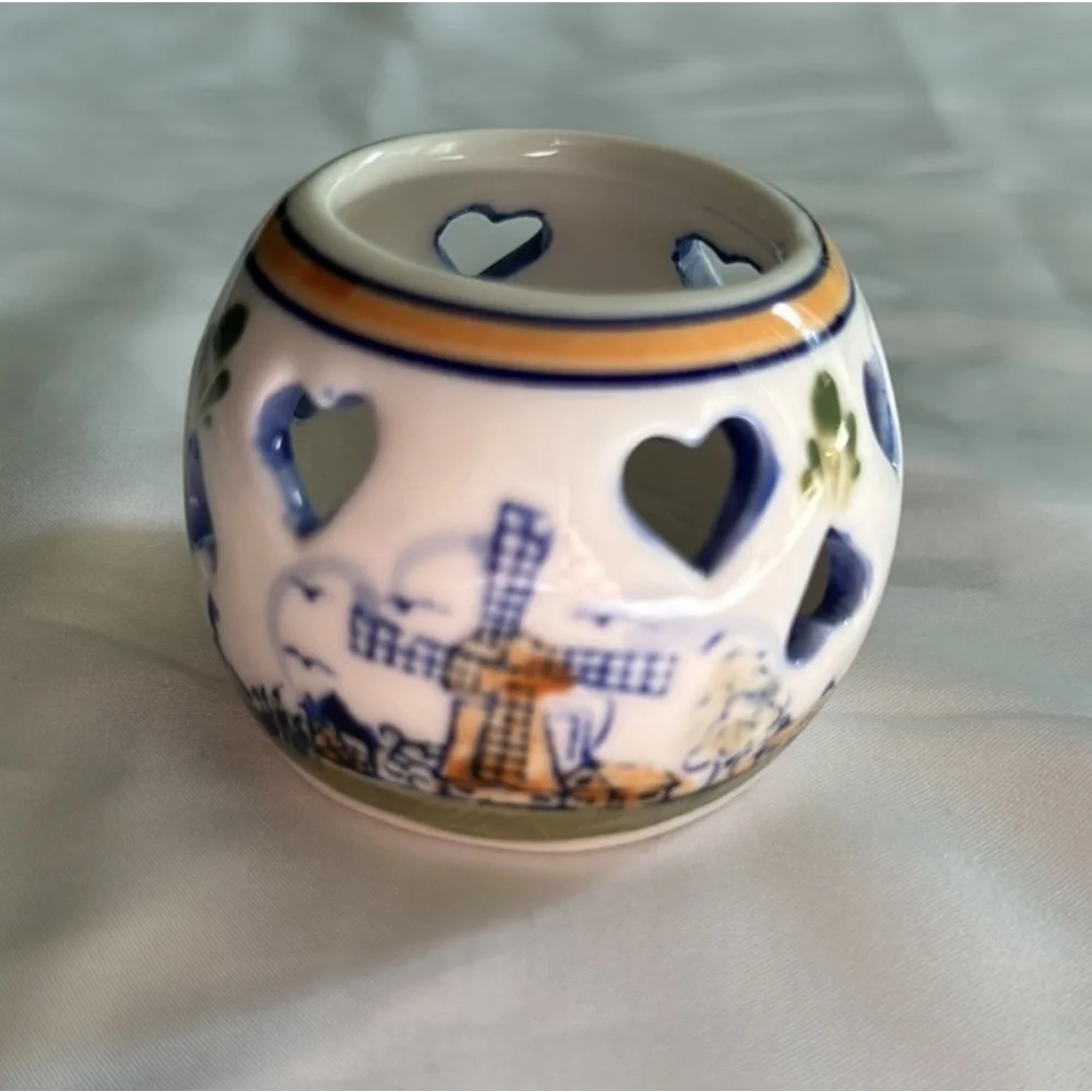 From Holland: Delft Blue Windmill Tea Candle Holder
